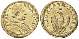 Innocenzo XIII (1721-1724) Scudo d'oro An. III - Munt. 1 AU (g 3,31) RRR Esemplare di eccezionale conservazione, non circolato, praticamente FDC. L'es...