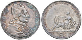 Clemente XII (1730-1740) Testone 1736 An. VII - Munt. 25 AG (g 8,41) RR Conservazione eccezionale, con una bellissima patina iridescente. Miglior esem...