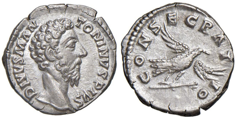 Marcus Aurelius (morto nel 180) Denario - RIC III 265; RSC 78b AR (g 3,28)

St...
