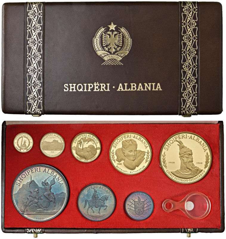 ALBANIA Repubblica popolare (1944-1991) Serie Proof Oro e Argento 1968 (8 monete...