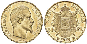 FRANCIA Napoleone III (1852-1870) 50 Franchi 1859 BB - Gad. 1111 AU (g 16,13)

Status: qSPL/SPL