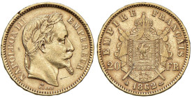 FRANCIA Napoleone III (1852-1870) 20 Franchi 1862 A - Gad. 1062 AU (g 6,40)

Status: BB