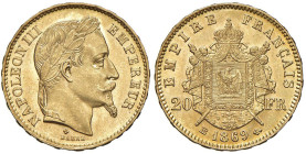 FRANCIA Napoleone III (1852-1870) 20 Franchi 1869 BB Strasburgo - Gad.1062 AU

Status: FDC