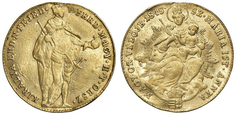 UNGHERIA Guerra per l'indipendenza (1848-1849) Ducato 1848 - P. 227 AU (g 3,42) ...