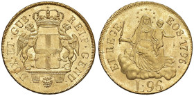 GENOVA Dogi biennali III fase (1637-1797) 96 Lire 1796 - Mont. 28 AU (g 25,35) RR Esemplare di altissima qualità, non circolato e dai rilievi notevoli...