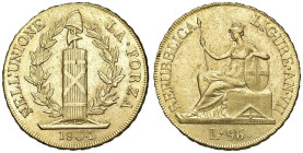 GENOVA Repubblica Ligure (1798-1805) 96 Lire 1804 An. VII - Gig. 4 AU (g 25,19) R

Status: qSPL-SPL