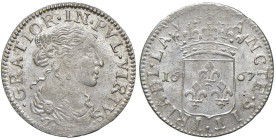 LOANO Violante Lomellini (1654-1737) Luigino 1667 - MIR 413/2 AG (g 2,18) R Lieve debolezza tipica della coniazione, esemplare di grande freschezza e ...
