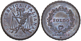 MILANO Repubblica italiana (1802-1805) Progetto del soldo 1804 An. III - Crippa 19; PP 461 CU (g 10,30) R

Status: FDC