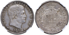 MILANO Napoleone I (1805-1814) 2 Lire 1809 - Gig.129 AG In slab NGC MS62 n° 6643516-003.

Status: MS62