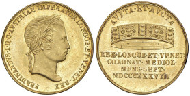 MILANO Ferdinando I d'Asburgo Lorena (1835-1848) Medaglia dell'incoronazione o doppio zecchino del giuramento 1838 - Crippa 8; Gig. A AU (g 5,25) RRR...