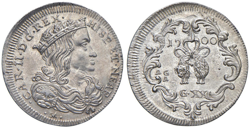 NAPOLI Carlo II d'Asburgo (1674-1700) Tarì 1700 - Nomisma 64 AG (g 4,43) RR Mill...