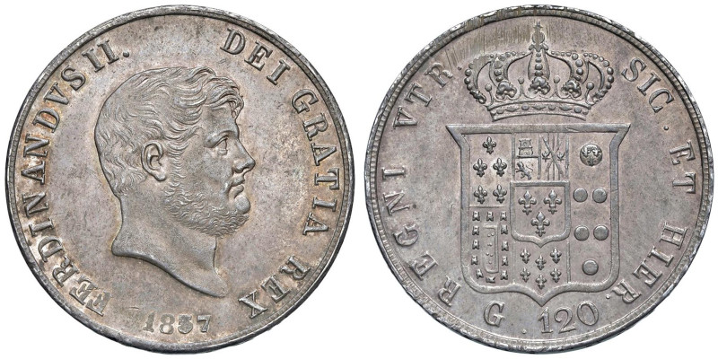 NAPOLI Ferdinando II di Borbone (1830-1859) Piastra da 120 grana 1857 - Nomisma ...