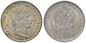 VENEZIA Francesco Giuseppe I d'Asburgo Lorena (1848-1866) Quarto di fiorino 1861 - Gig. 100 AG NC Bellissima patina.

Status: FDC