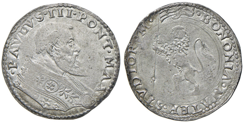 Paolo III (1534-1549) Bologna - Bianco - MIR 905/1; Munt. 100 AG (g 5,52) R Esem...