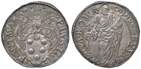 Pio IV (1559-1565) Giulio - Munt. 32 AG (g 3,25) Tipologia comune, ma molto rara da reperirsi in alta qualità.

Status: SPL+