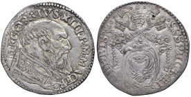 Gregorio XIII (1572-1585) Macerata - Testone - Munt. 428 AG (g 9,45) RRR Colpetto di punteruolo al R/. Esemplare in alta conservazione per il tipo.
...