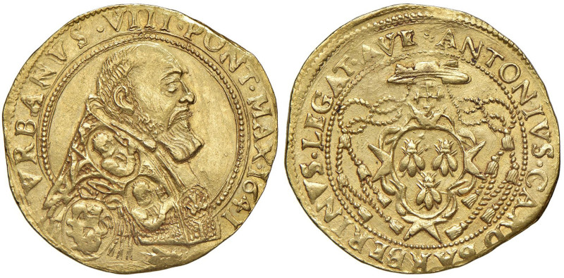 Urbano VIII (1623-1644) Quadrupla 1641 - Munt. 208 AU (g 13,14) RRR Esemplare di...