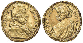 Clemente XI (1700-1721) Mezzo scudo d'oro An. XVII - Munt. 29; MIR 2255 AU (g 1,70) Non circolato e di buonissima qualità.

Status: qFDC/FDC