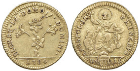 Pio VI (1775-1799) Mezza doppia 1784 - Nomisma 31 AU (g 2,68) NC

Status: BB