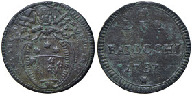 Repubblica Romana - Emissione a nome di Pio VI (1795-1799) 2 Baiocchi 1797 - MIR 2997/1; CNI 375; Munt.430 AG (g 8,18) RRRR Questo 2 Baiocchi 1797 sen...