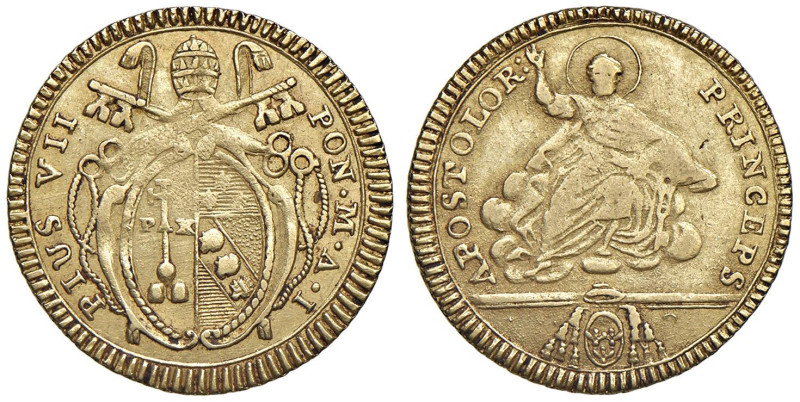 Pio VII (1800-1823) Doppia romana An. I - Nomisma 227 AU (g 5,47) R

Status: B...