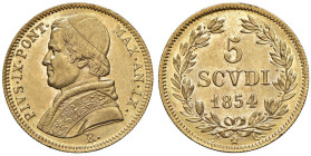 Pio IX (1846-1878) 5 Scudi 1854 An. IX - Nomisma 597 AU (g 8,68)

Status: qFDC