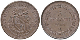 Pio IX (1846-1878) Bologna - 5 Baiocchi 1850 An. V - Nomisma 760 CU (g 40,45) R

Status: SPL-FDC