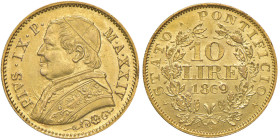 Pio IX (1846-1878) 10 Lire 1869 An. XXIV - Nomisma 856 AU (g 3,23) RR

Status: M.di SPL