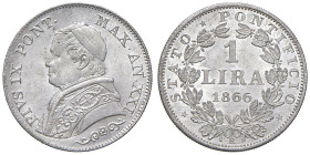 Pio IX (1846-1878) Lira 1866 An. XXI - Nomisma 873 AG (g 5,00) R Magnifico esemplare.

Status: FDC
