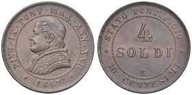 Pio IX (1846-1878) 4 Soldi 1867 An. XXII - Nomisma 895 CU (g 19,69)

Status: FDC