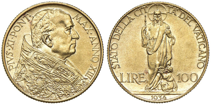 Pio XI (1922-1939) 100 Lire 1934 An. XIII - Nomisma 916 AU R

Status: FDC