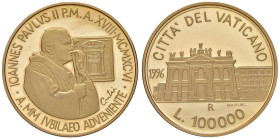 Giovanni Paolo II (1978-2005) 100.000 Lire 1996 Verso l'anno Santo del 2000 - AU (917/1000) (g 15,00) In scatola originale.

Status: PROOF