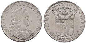 Vittorio Amedeo II (1680-1730) Lira 1718 - MIR 995b AG (g 6,14) RR Esemplare di ottima conservazione per questo tipologia. Eccezionale freschezza dei ...