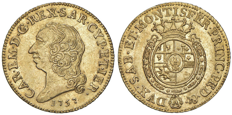 Carlo Emanuele III (1755-1773) Doppia 1757 - Nomisma 114 AU (g 9,64) R

Status...