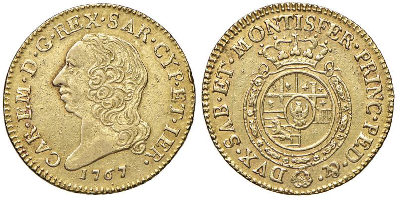 Carlo Emanuele III (1755-1773) Doppia 1767 - Nomisma 123 (indicato R/5 senza alc...