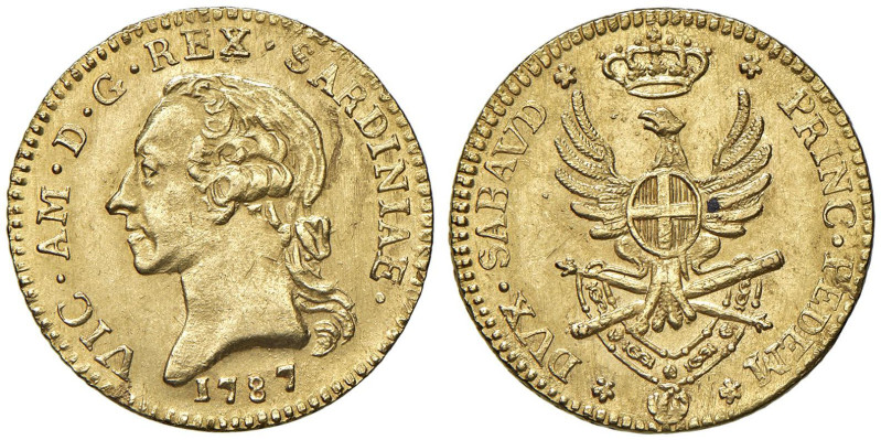 Vittorio Amedeo III (1773-1796) Doppia 1787 - Nomisma 288 AU (g 9,11) R

Statu...