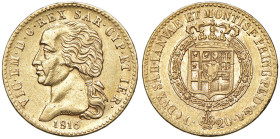 Vittorio Emanuele I (1802-1821) 20 Lire 1816 - Nomisma 508 AU RR

Status: BB-SPL