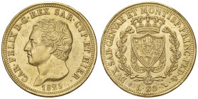 Carlo Felice (1821-1831) 80 Lire 1825 T - Nomisma 524 AU Proveniente da montatura.

Status: BB