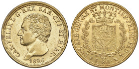 Carlo Felice (1821-1831) 80 Lire 1826 T - Nomisma 525 AU

Status: M.di BB