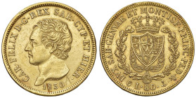 Carlo Felice (1821-1831) 80 Lire 1830 G - Nomisma 532 AU Graffi al D/.

Status: BB-SPL