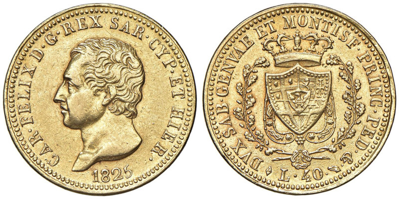 Carlo Felice (1821-1831) 40 Lire 1825 T - Nomisma 537 AU R

Status: BB+