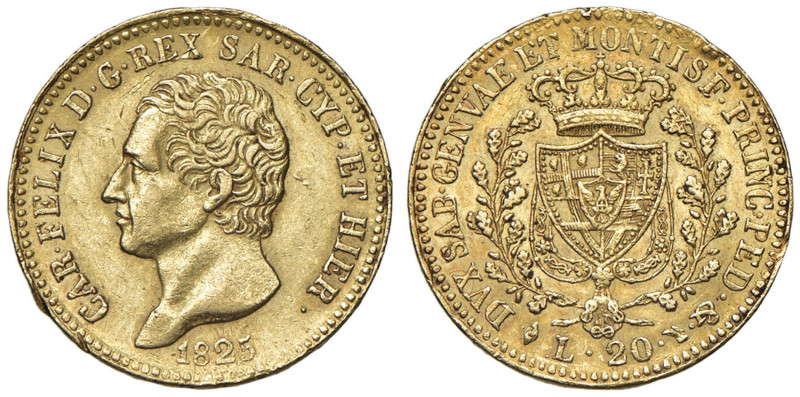Carlo Felice (1821-1831) 20 Lire 1825 T - Nomisma 545 AU

Status: BB-SPL