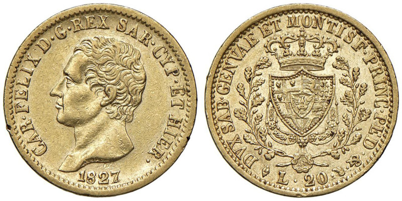 Carlo Felice (1821-1831) 20 Lire 1827 T - Nomisma 548 AU

Status: BB-SPL