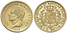 Carlo Felice (1821-1831) 20 Lire 1828 T (L) - Nomisma 549 AU

Status: qSPL