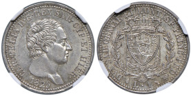 Carlo Felice (1821-1831) Lira 1825 T - Nomisma 589 AG NC In slab NGC MS 63 n° 5777696-007.

Status: MS63
