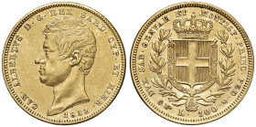 Carlo Alberto (1831-1849) 100 Lire 1832 T - Nomisma 623 AU NC Hairlines da pulizia.

Status: BB-SPL