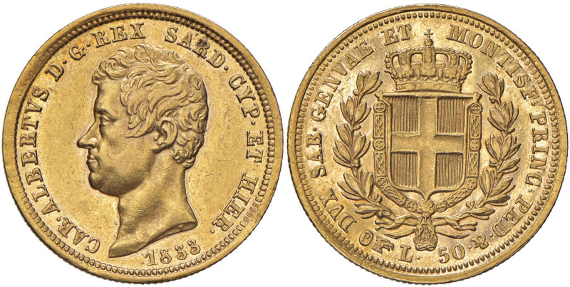 Carlo Alberto (1831-1849) 50 Lire 1833 T - Nomisma 635 AU RR Esemplare di qualit...