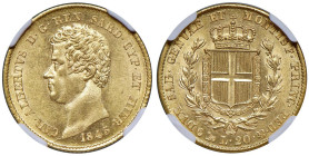 Carlo Alberto (1831-1849) 20 Lire 1845 G - Nomisma 542 AU In slab NGC MS62 n° 6643526-011.

Status: MS62