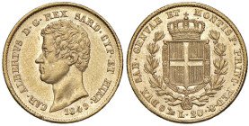 Carlo Alberto (1831-1849) 20 Lire 1849 G - Nomisma 665 AU Segnetti di pulizia al D/.

Status: SPL