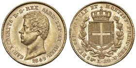 Carlo Alberto (1831-1849) 20 Lire 1849 T - Nomisma 666 AU A differenza della zecca di Genova, quella di Torino, relativa a questo millesimo, risulta v...
